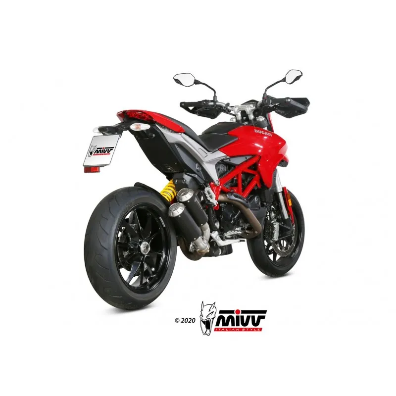PAIR OF MIVV HEXAUST MK3 DUCATI HYPERMOTARD 939 2016-2018, NOT APPROVED BLACK