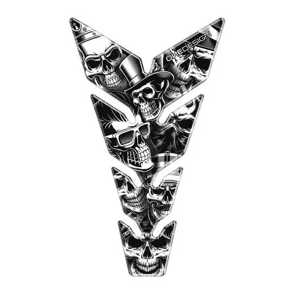 Paraserbatoio Puig modello skull party black&white nero - cod. 20594n - protegge la moto da graffi e raggi uv.