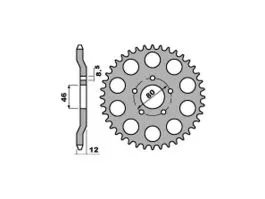 PBR 128 CORONA TRASMISSIONE PASSO 415 / 52 DENTI IN FERRO