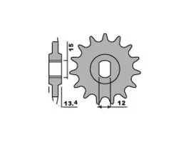PBR 140 PIGNONE TRASMISSIONE ACCIAIO PASSO 415 / 13 DENTI