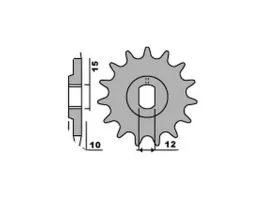 PBR 146 PIGNONE TRASMISSIONE ACCIAIO PASSO 415 / 10 DENTI