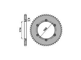 PBR 1499 CORONA TRASMISSIONE PASSO 520 / 47 DENTI IN ACCIAIO