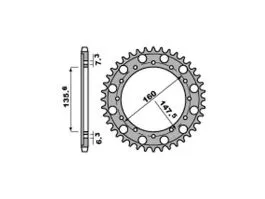 PBR 1507 CORONA TRASMISSIONE PASSO 428 / 50 DENTI IN ERGAL