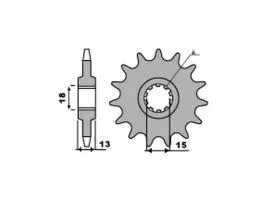 PBR 155 PIGNONE TRASMISSIONE ACCIAIO PASSO 415 / 13 DENTI