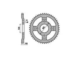 PBR 1925 CORONA TRASMISSIONE PASSO 428 / 47 DENTI IN FERRO