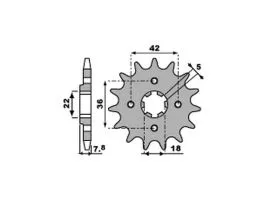 PBR 2052 PIGNONE TRASMISSIONE ACCIAIO PASSO 520 / 14 DENTI