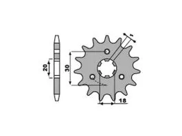 PBR 2056 PIGNONE TRASMISSIONE ACCIAIO PASSO 520 / 12 DENTI