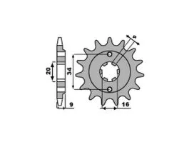 PBR 2062 PIGNONE TRASMISSIONE ACCIAIO PASSO 520 / 13 DENTI