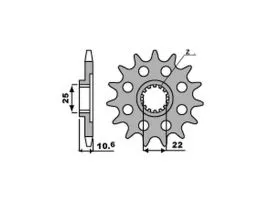 PBR 2125 PIGNONE TRASMISSIONE ACCIAIO PASSO 525 / 14 DENTI