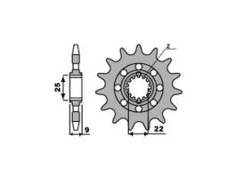 PBR 2129 PIGNONE TRASMISSIONE ACCIAIO PASSO 525 / 15 DENTI