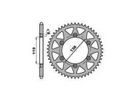 PBR 213 CORONA TRASMISSIONE PASSO 520 / 42 DENTI IN ACCIAIO