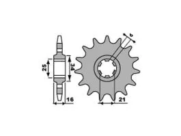 PBR 2152 PIGNONE TRASMISSIONE ACCIAIO PASSO 520 / 13 DENTI