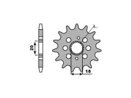 PBR 2157 PIGNONE TRASMISSIONE ACCIAIO PASSO 420 / 14 DENTI