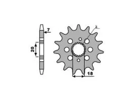 PBR 2158 PIGNONE TRASMISSIONE ACCIAIO PASSO 428 / 14 DENTI