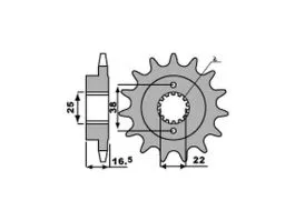 PBR 2205 PIGNONE TRASMISSIONE ACCIAIO PASSO 525 / 14 DENTI