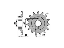 PBR 2222 PIGNONE TRASMISSIONE ACCIAIO PASSO 525 / 14 DENTI