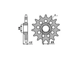PBR 2249 PIGNONE TRASMISSIONE ACCIAIO PASSO 525 / 16 DENTI