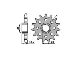 PBR 2254 PIGNONE TRASMISSIONE ACCIAIO PASSO 530 / 14 DENTI