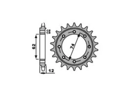 PBR 2255 PIGNONE TRASMISSIONE ACCIAIO PASSO 520 / 22 DENTI