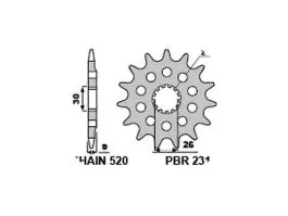 PBR 2314 PIGNONE TRASMISSIONE ACCIAIO PASSO 520 / 18 DENTI