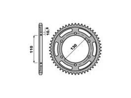 PBR 241 CORONA TRASMISSIONE PASSO 530 / 38 DENTI IN ACCIAIO