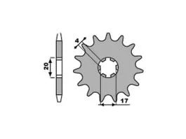 PBR 249 PIGNONE TRASMISSIONE FERRO PASSO 420 / 12 DENTI