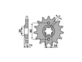 PBR 277 PIGNONE TRASMISSIONE ACCIAIO PASSO 530 / 16 DENTI