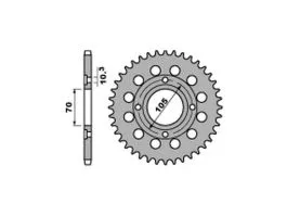 PBR 278 CORONA TRASMISSIONE PASSO 530 / 34 DENTI IN ACCIAIO