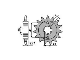 PBR 288 PIGNONE TRASMISSIONE ACCIAIO PASSO 530 / 14 DENTI