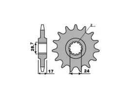 PBR 295 PIGNONE TRASMISSIONE ACCIAIO PASSO 530 / 13 DENTI
