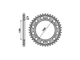 PBR 298 CORONA TRASMISSIONE PASSO 530 / 40 DENTI IN ACCIAIO