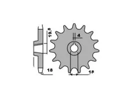 PBR 324 PIGNONE TRASMISSIONE ACCIAIO PASSO 520 / 10 DENTI