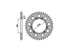 PBR 326 CORONA TRASMISSIONE PASSO 520 / 40 DENTI IN ERGAL