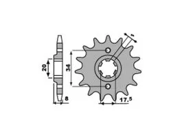 PBR 328 PIGNONE TRASMISSIONE ACCIAIO PASSO 520 / 12 DENTI