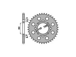 PBR 333 CORONA TRASMISSIONE PASSO 630 / 38 DENTI IN ACCIAIO