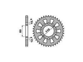 PBR 334 CORONA TRASMISSIONE PASSO 530 / 36 DENTI IN ERGAL