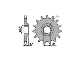 PBR 342 PIGNONE TRASMISSIONE ACCIAIO PASSO 520 / 12 DENTI
