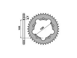 PBR 3565 CORONA TRASMISSIONE PASSO 415 / 46 DENTI IN FERRO