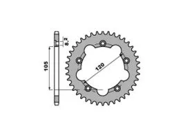PBR 380 CORONA TRASMISSIONE PASSO 415 / 40 DENTI IN FERRO