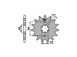 PBR 425 PIGNONE TRASMISSIONE FERRO PASSO 428 / 12 DENTI