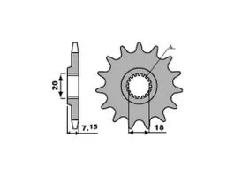 PBR 432 PIGNONE TRASMISSIONE ACCIAIO PASSO 520 / 13 DENTI