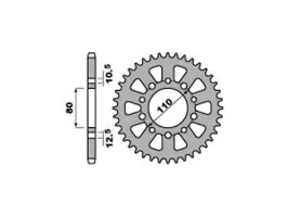 PBR 4347 CORONA TRASMISSIONE PASSO 520 / 36 DENTI IN ACCIAIO