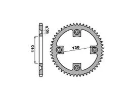 PBR 4349 CORONA TRASMISSIONE PASSO 520 / 36 DENTI IN ACCIAIO