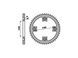 PBR 4354 CORONA TRASMISSIONE PASSO 520 / 39 DENTI IN ACCIAIO