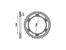 PBR 4365 CORONA TRASMISSIONE PASSO 525 / 41 DENTI IN ACCIAIO