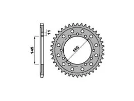 PBR 4367 CORONA TRASMISSIONE PASSO 525 / 43 DENTI IN ACCIAIO