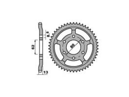 PBR 4368 CORONA TRASMISSIONE PASSO 428 / 45 DENTI IN ACCIAIO