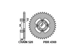 PBR 4369 CORONA TRASMISSIONE PASSO 520 / 41 DENTI IN ACCIAIO