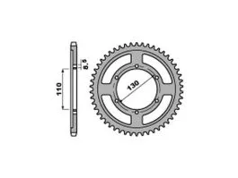 PBR 4372 CORONA TRASMISSIONE PASSO 428 / 44 DENTI IN ACCIAIO