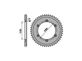 PBR 4374 CORONA TRASMISSIONE PASSO 428 / 51 DENTI IN ACCIAIO
